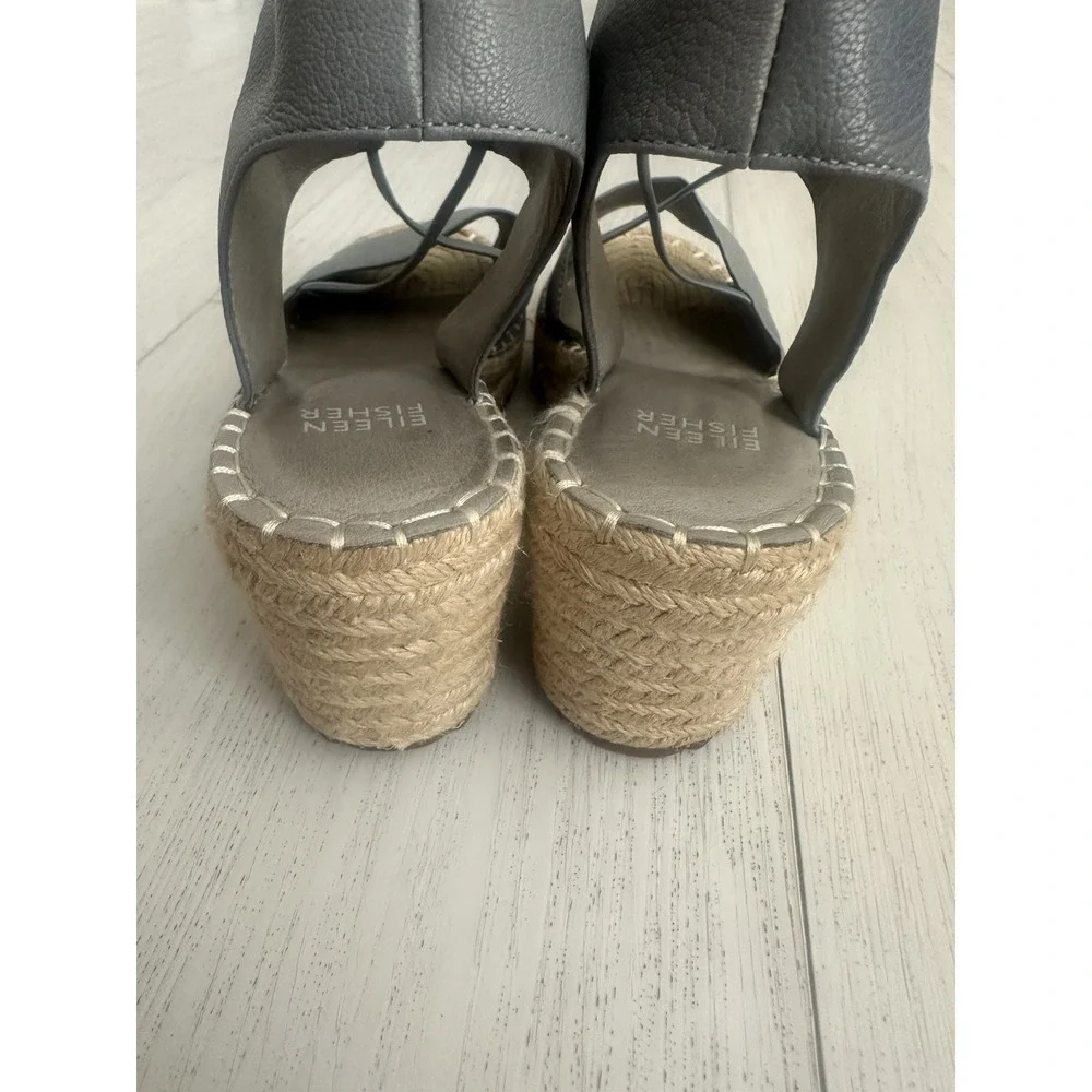 Eileen Fisher Gray‎ Open Toe Espadrilles Size 7
